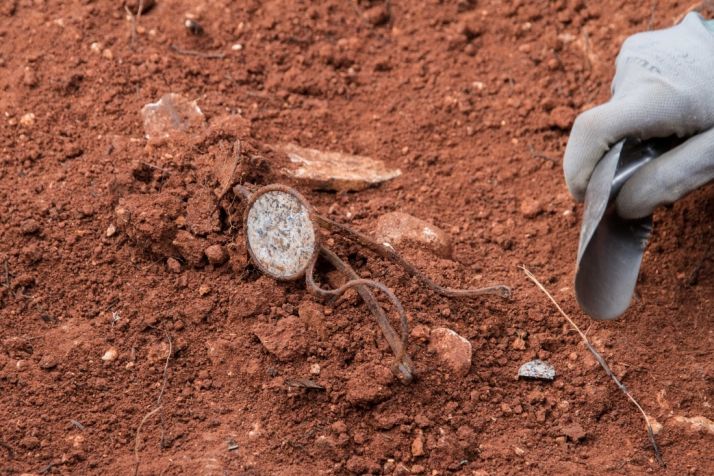 Restos de Abundio Andaluz en la fosa donde fue encontrado su cadáver./ASRD