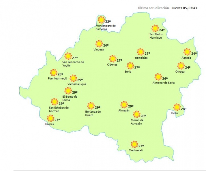 Tiempo agradable… antes del bajón de mañana
