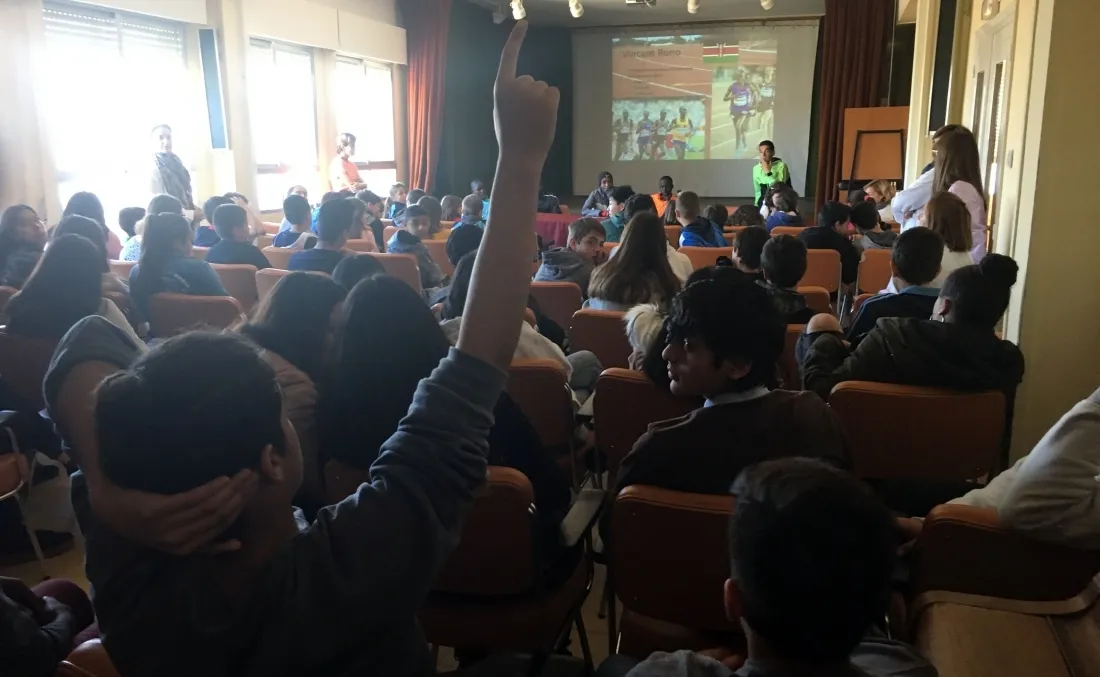 Una imagen de la charla en el colegio.