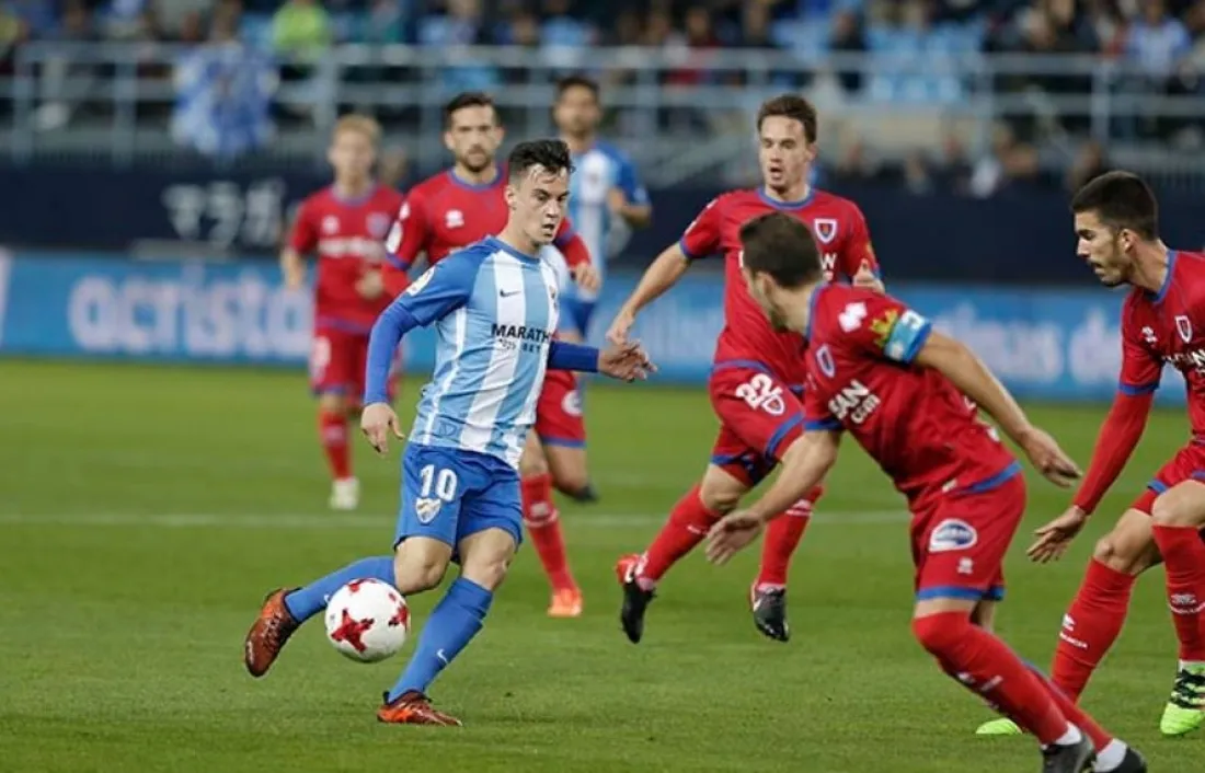 Jugada del Málaga - Numancia. Cedida por El Desmarque Málaga. Autor Mariano Pozo