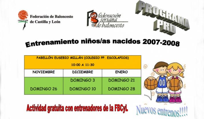 Entrenamientos dominicales de basket en Escolapios