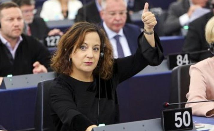 Iratxe García, en la Eurocámara. 