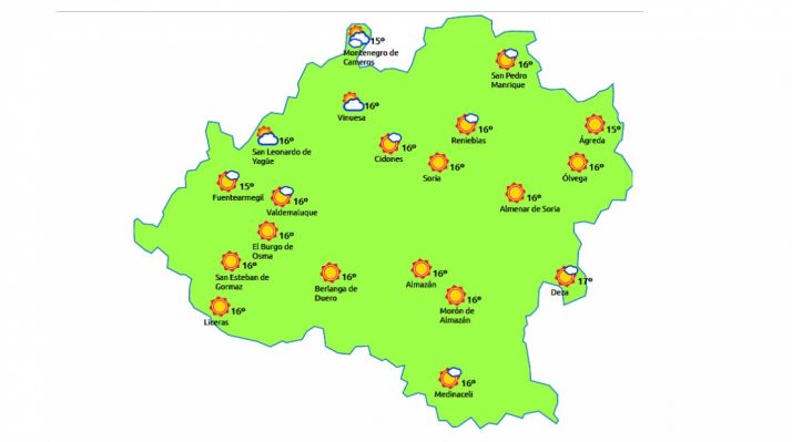 Previsión para las 15:00 h./eltiempo.es