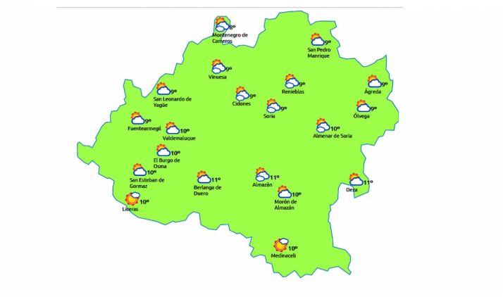 Previsión a las 14:00 h./eltiempo.es