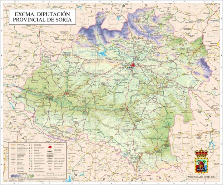 Mapa de la provincia de Soria. /Dip.