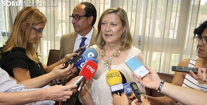 Pilar del Olmo en una visita a Soria. /SN