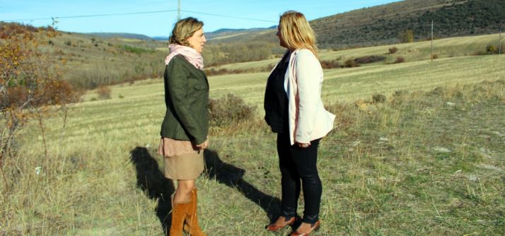Salgueiro y De Gregorio este jueves en los terrenos donde se ubicará la presa.