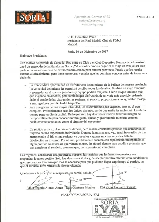 La carta original.