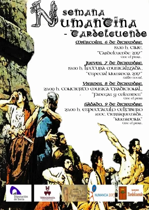 Programa de las actividades Numancia 2017 en Tardelcuende