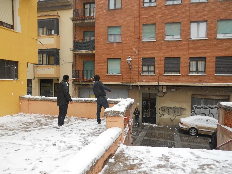 Batalla de bolas de nieve.