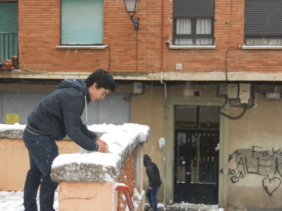 Batalla de bolas de nieve.