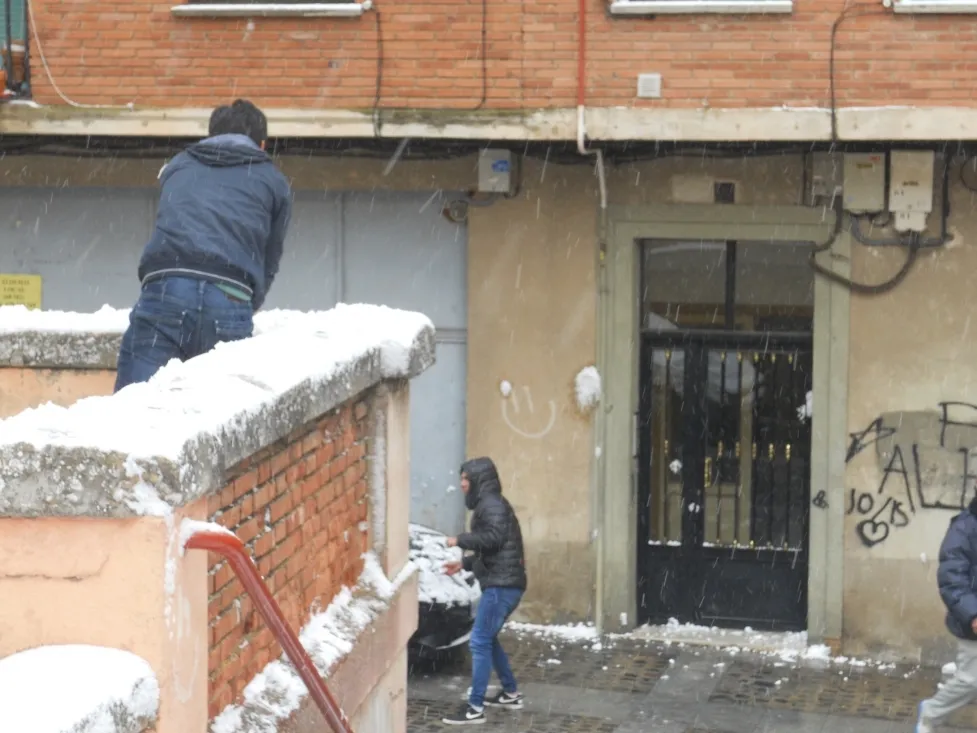 Batalla de bolas de nieve.