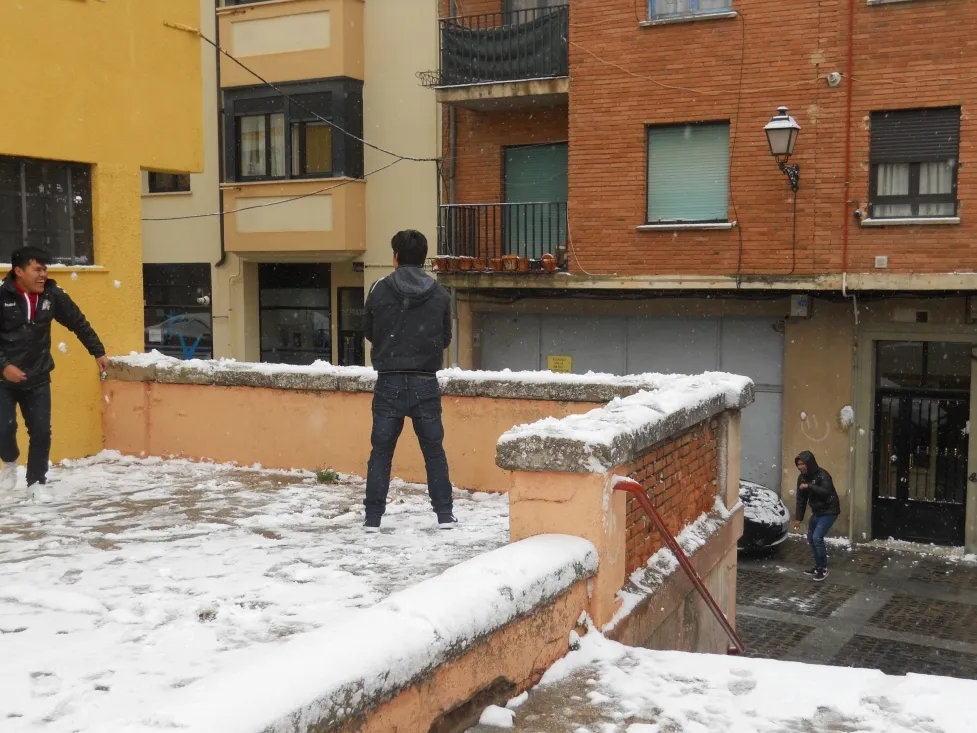 Batalla de bolas de nieve.