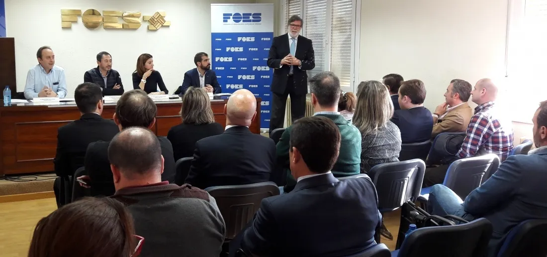 Aparicio, en su discurso de toma de posesión. /FOES