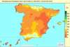 Mapa de España que muestra la precipitación acumulada. 