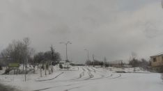 Imagen de la nieve en Abejar este viernes.