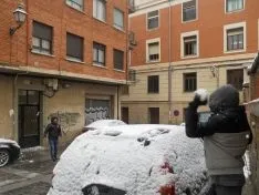Batalla de bolas de nieve.