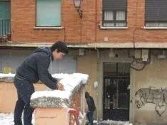 Batalla de bolas de nieve.