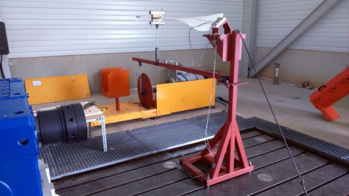 Ensayo de fatiga a una de las aspas de un aerogerador. 