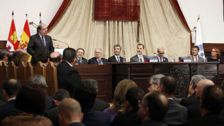 Herrera, en su alocución en Salamanca en presencia de S.M. el Rey. /Jta.