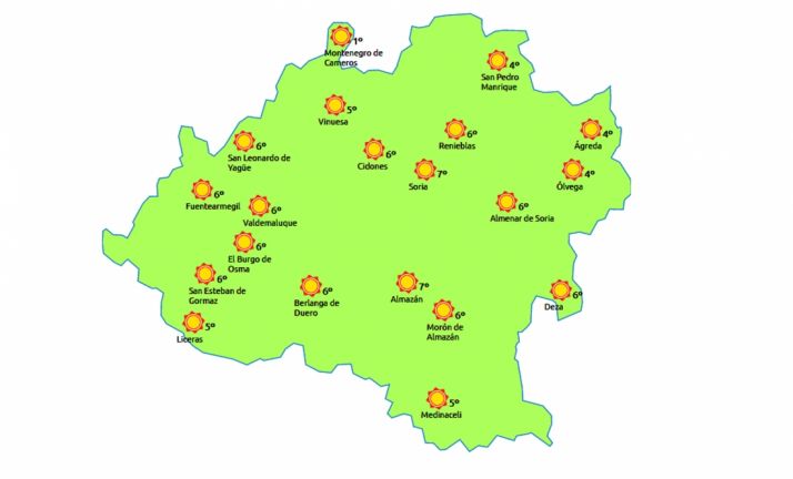 Previsión para este martes a las 13:00 h. /eltiempo.es