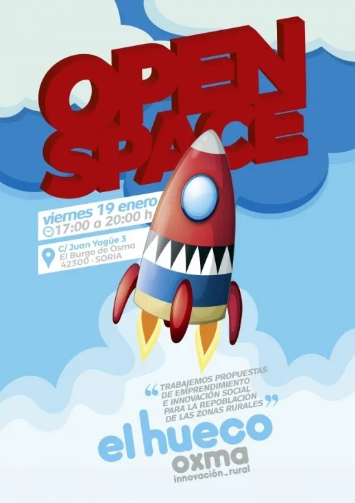 Cartel del 'Open Space' de El Hueco Oxma