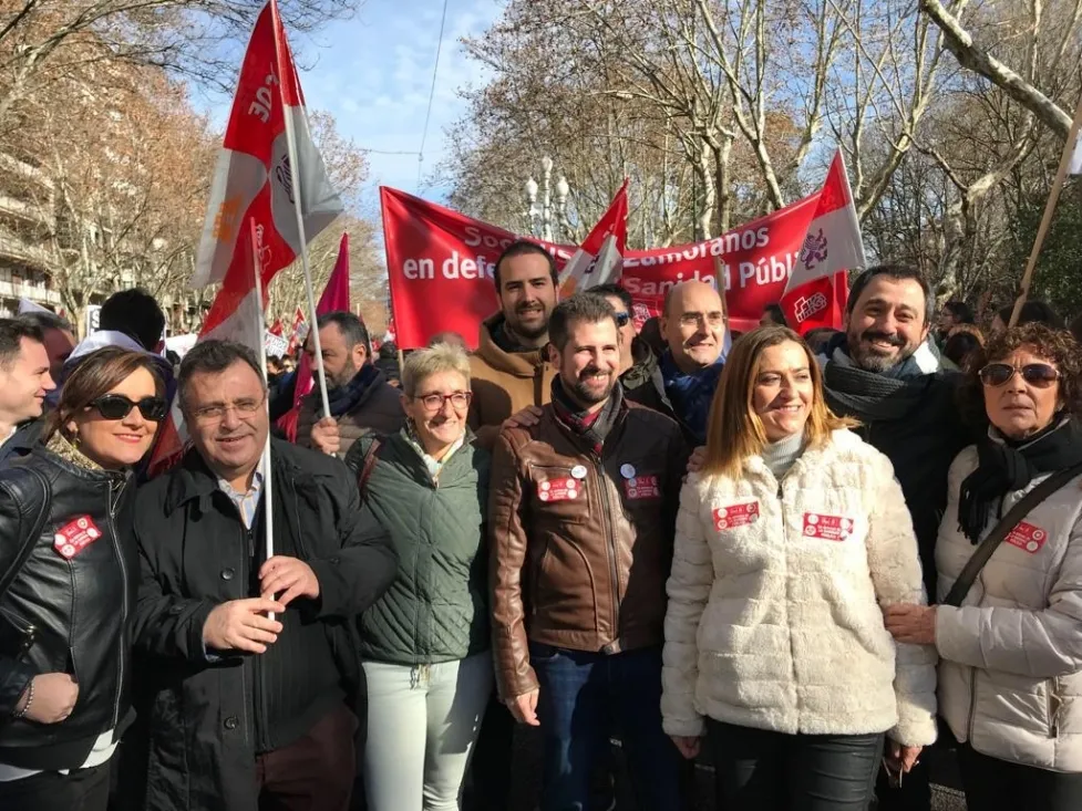 Socialistas sorianos en la manifestación.
