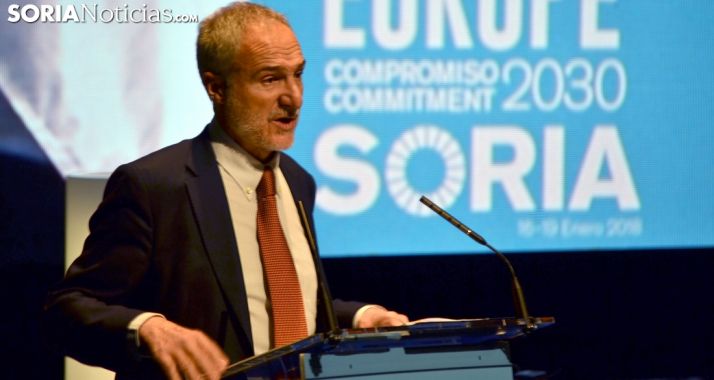 El embajador en Misión Especial la Agenda 2030, Juan Francisco Montalbán Carrasco, hoy en Soria./SN