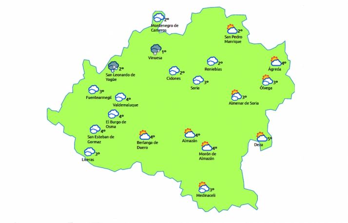 Previsión a las 13:00 h./eltiempo.es