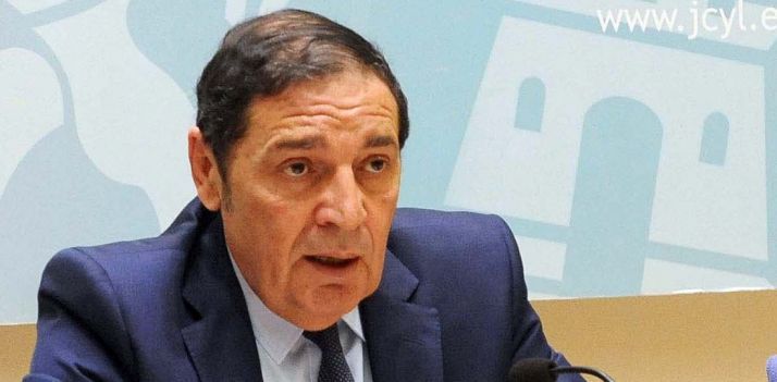 El consejero Antonio Mª Sáez Aguado este miércoles en rueda informativa.