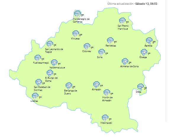 El fin de semana comienza cubierto y con nieves vespertinas