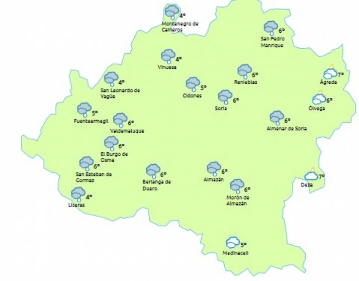 Previsión para las 19:00 horas de hoy. /el tiempo.es