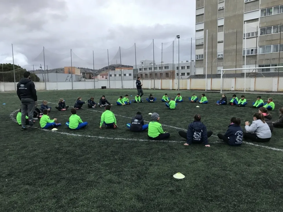 Entrenamiento conjunto entre el CD Gimnasia Soria y el CD San José. 