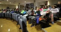Una imagen de la visita de los escolares. 
