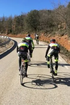 Entrenamiento del E.Leclerc Soria Cycling Team.