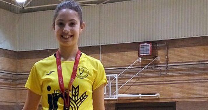 La joven Carmen Carro en el podio madrileño. 