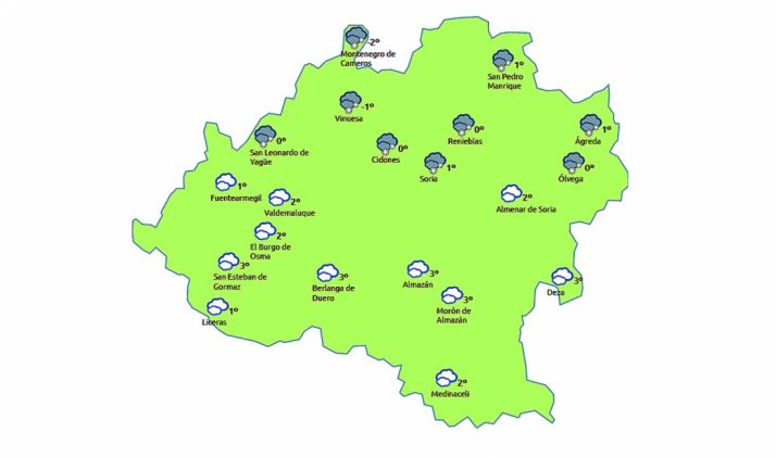 Previsión a las 12:00 del mediodía de este martes. /eltiempo.es