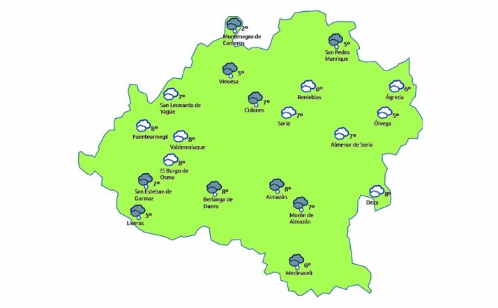 Previsión para este martes a las 13:00 h. /eltiempo.es