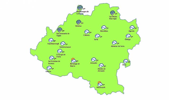Mapa a las 12:00 horas. /eltiempo.es