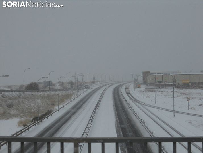 Nevadas en las carreteras sorianas. Soria Noticias. 