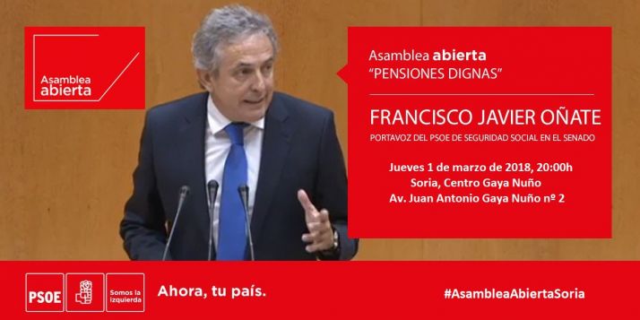 El PSOE de Soria celebra una Asamblea Abierta sobre el futuro de las pensiones