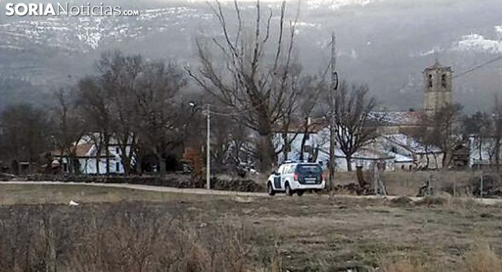 Un vehículo de la Guardia Civil este fin de semana en Valdeavellano. /SN