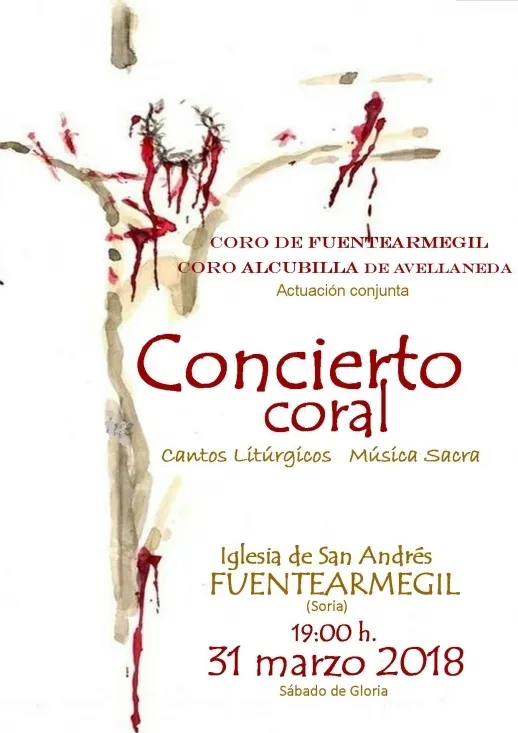 Cartel del concierto en la Iglesia de San Andrés. Coro de Fuentearmegil. 