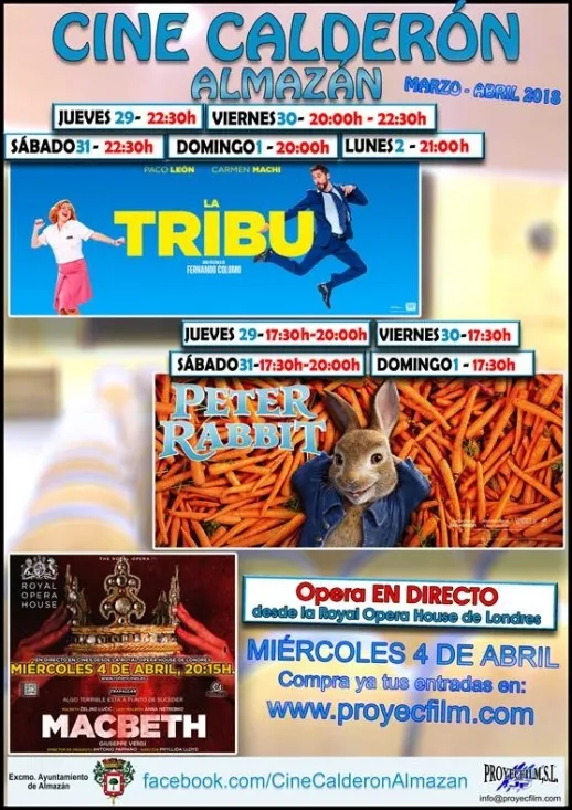 Cartel de proyecciones.