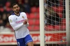 Pombo celebra el primer tanto del partido. LFP