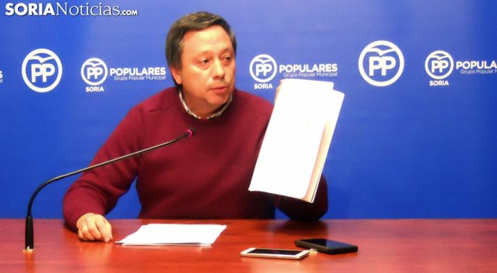 Adolfo Sainz, concejal del PP este martes en rueda informativa. /SN