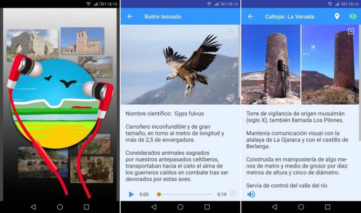 Distintas pantallas de la aplicación.