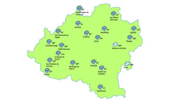 Previsión a las 12:00 horas. /eltiempo.es