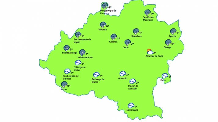 Previsión a las 12:00 horas. /eltiempo.es