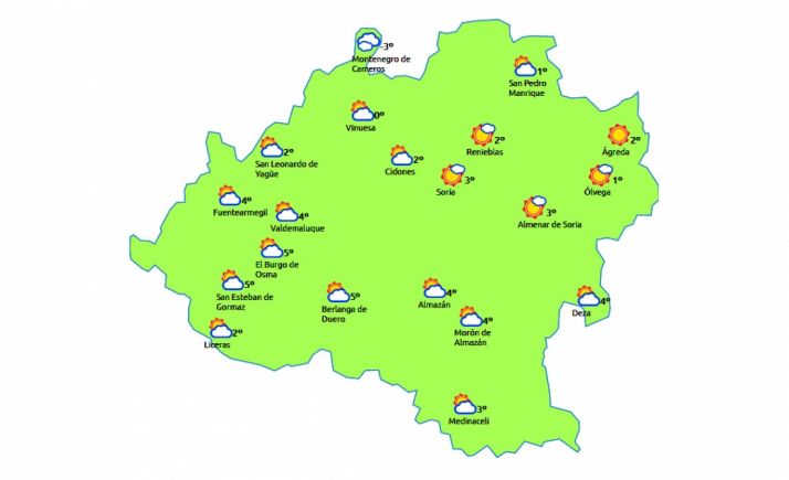 El mapa a las 13:00 h. /eltiempo.es